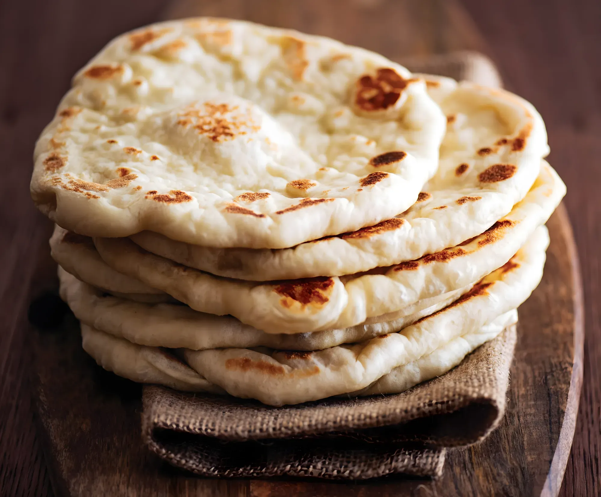 Stack of fresh naan